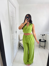 Load image into Gallery viewer, ROMY Olive Green Trouser Co Ord
