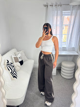 Load image into Gallery viewer, JAMIE Chocolate Brown Stripe Wide Leg Jogger
