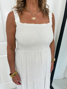 LILY Off White Tiered Sun Dress