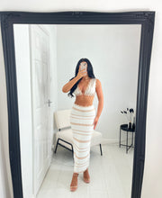 Load image into Gallery viewer, ANNIE Taupe/White Stripe Knit Co Ord
