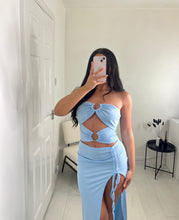 Load image into Gallery viewer, OLIVIA Baby Blue Sleeveless Cut Out Dress
