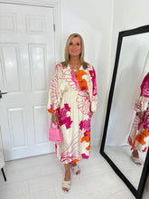Load image into Gallery viewer, DENY Pink Batwing Satin Dress
