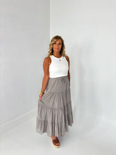 Load image into Gallery viewer, MADDY Taupe Gypsy Tiered Skirt
