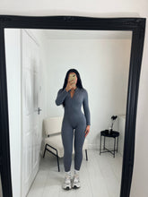 Load image into Gallery viewer, CORA Grey Long Sleeve Zip Jumpsuit
