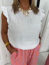 Load image into Gallery viewer, SARA Pink/Orange Light Linen Stripe Trouser
