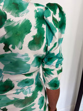 Load image into Gallery viewer, JASMINE Green Floral Fitted Midi Dress
