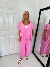 Load image into Gallery viewer, TIFFANY Bubblegum Pink Linen Mix Barrel Leg Co Ord
