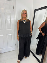 Load image into Gallery viewer, JADE Black Wide Leg Trouser Co Ord
