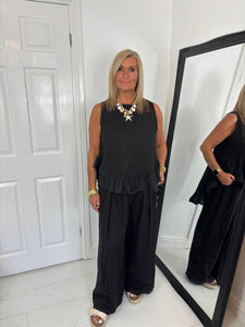 JADE Black Wide Leg Trouser Co Ord