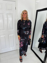Load image into Gallery viewer, SKYE Black Floral Mesh Dress
