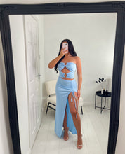 Load image into Gallery viewer, OLIVIA Baby Blue Sleeveless Cut Out Dress
