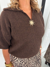 Load image into Gallery viewer, LIBBY Chocolate Brown Knit V Neck Jumper
