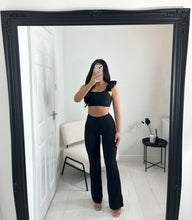 Load image into Gallery viewer, BELLE Black Frill Strap Co Ord
