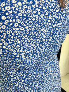ELISA Blue/White Floral Short Dress