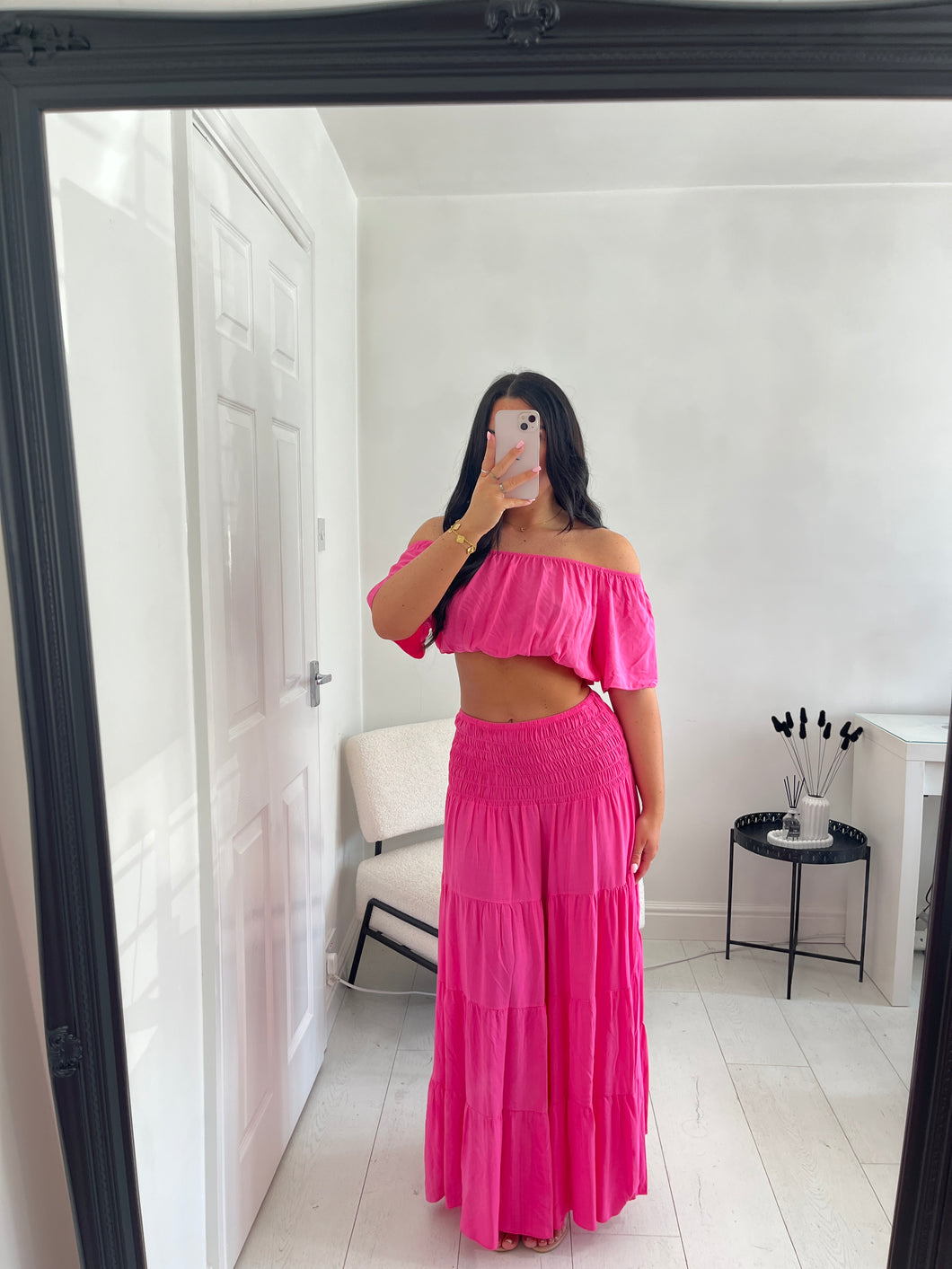 MIMI Pink Maxi Tiered Co Ord