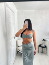 Load image into Gallery viewer, ZOEY Grey Twist Rope Strap Maxi Co Ord
