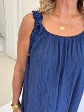 Load image into Gallery viewer, MAISY Navy Ruched Strap Sundress

