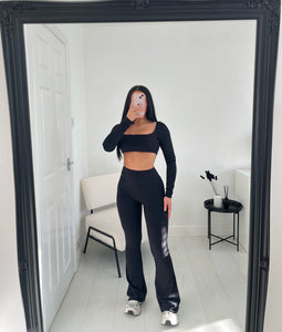 KHLOE Black Cropped Co Ord