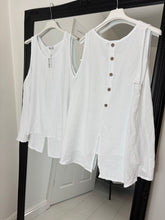 Load image into Gallery viewer, BELLA White Button Back Detail Vest
