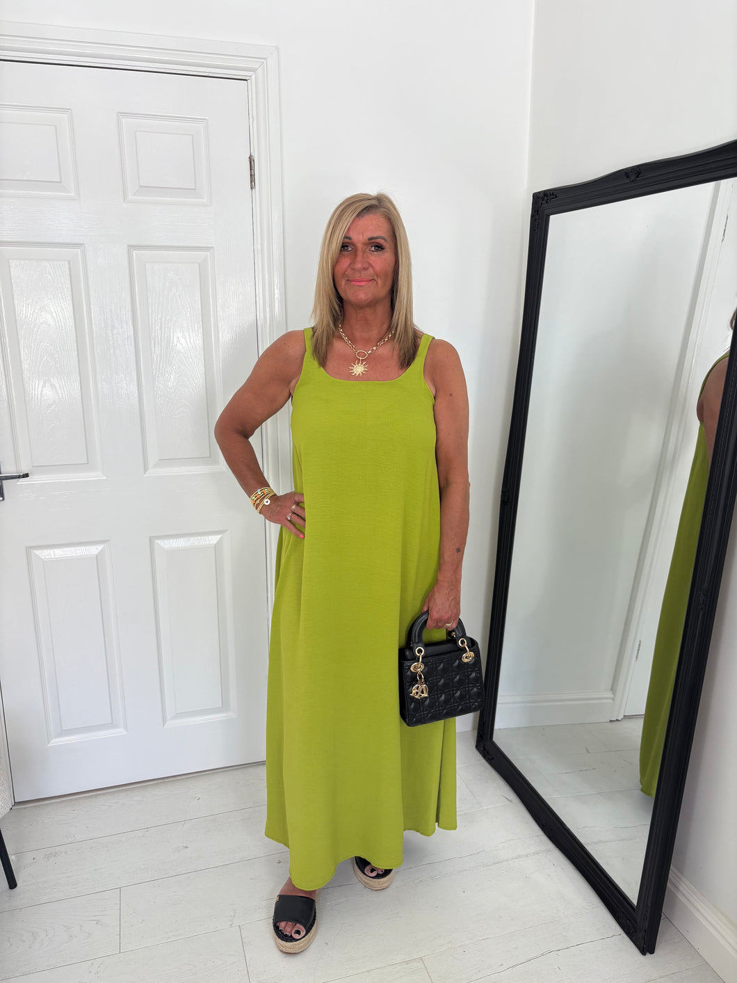 DINA Olive Green Maxi Sun Dress