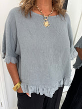 Load image into Gallery viewer, GINA Slate Grey Frill Top
