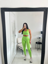 Load image into Gallery viewer, PAISLEY Green/Lime Seamless Fitness Set
