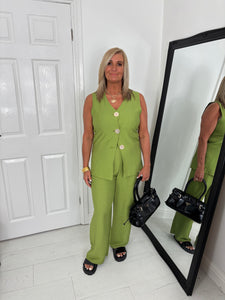 HARPER Olive Green 3 Button Co Ord