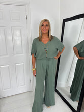 Load image into Gallery viewer, TILLY Khaki Trouser Co Ord With Necklace
