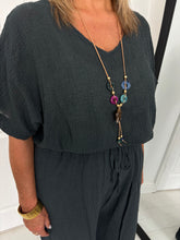 Load image into Gallery viewer, TILLY Charcoal Trouser Co Ord With Necklace

