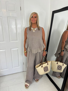 JADE Taupe Wide Leg Trouser Co Ord