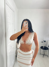 Load image into Gallery viewer, ANNIE Taupe/White Stripe Knit Co Ord
