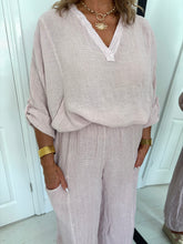 Load image into Gallery viewer, LARA Dusky Pink Linen Mix Barrel Leg Co Ord
