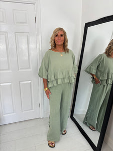 RUBY Khaki Linen Mix Co Ord