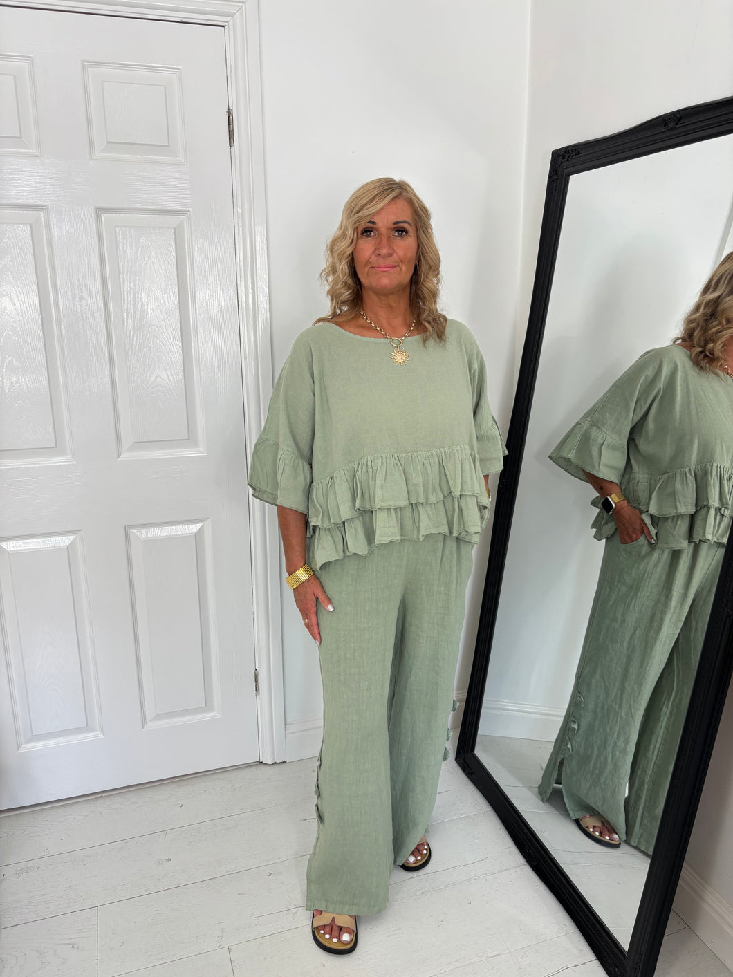 RUBY Khaki Linen Mix Co Ord