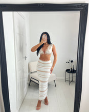 Load image into Gallery viewer, ANNIE Taupe/White Stripe Knit Co Ord
