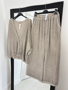 ISLA Washed Taupe Full Length Co Ord