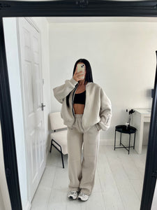 KENNEDY Stone Zip Up Wide Leg Tracksuit