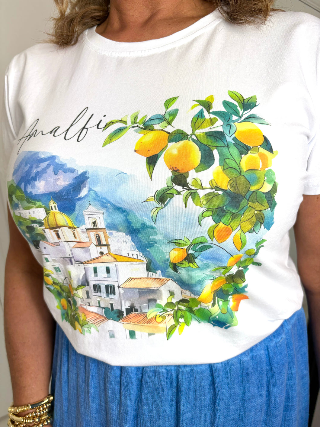 AMALFI Lemon Grove White T-Shirt