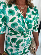 Load image into Gallery viewer, JASMINE Green Floral Fitted Midi Dress

