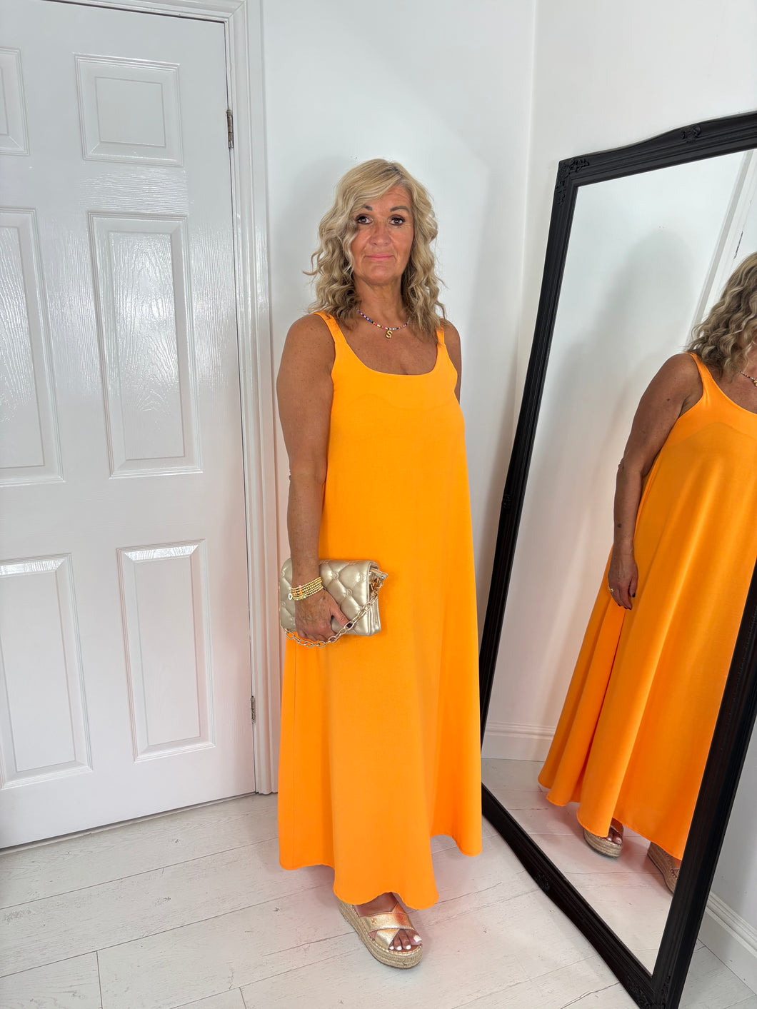 DINA Orange Maxi Sun Dress