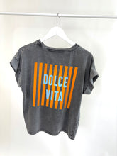 Load image into Gallery viewer, UMA Washed Grey/Dolcevita Print T-shirt
