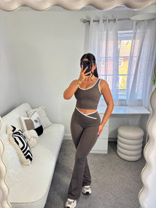 WILLOW Chocolate Brown Contrast Co Ord