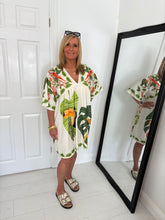 Load image into Gallery viewer, TAYA Tropical Linen Mix Smock Dress
