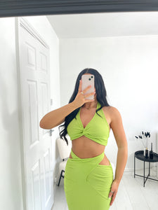 LACY Lime Green Tie Co Ord