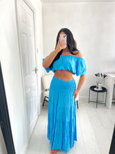 Load image into Gallery viewer, MIMI Blue Maxi Tiered Co Ord
