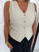 Load image into Gallery viewer, JOSIE Taupe Sleeveless Waistcoat
