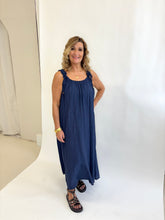 Load image into Gallery viewer, MAISY Navy Ruched Strap Sundress
