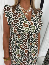Load image into Gallery viewer, ALICE Black/Khaki Leopard Dress
