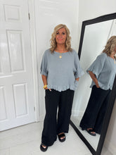 Load image into Gallery viewer, GINA Slate Grey Frill Top

