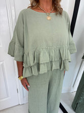 Load image into Gallery viewer, RUBY Khaki Linen Mix Co Ord
